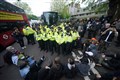 Protesters block coach in bid to stop migrants being moved to Bibby Stockholm